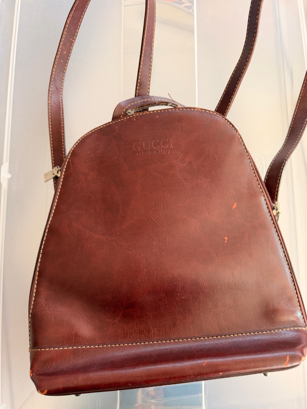 Brown Leather Backpack in Deep Chestnut
